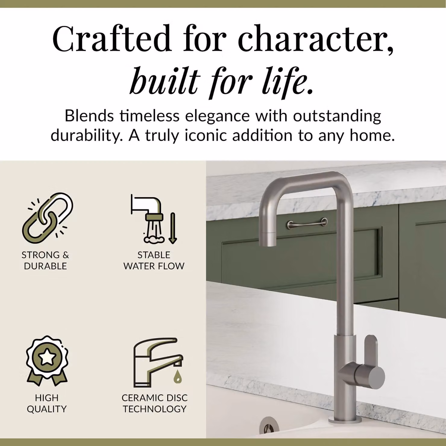 Balterley Kuma Kitchen Mono Mixer Tap Single Lever in Brushed Nickel – 2