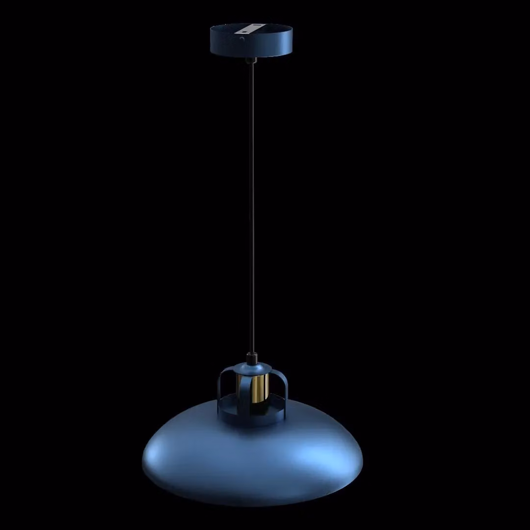 Milagro Felix Blue and Gold Metal Pendant Lamp with Adjustable Height – 4