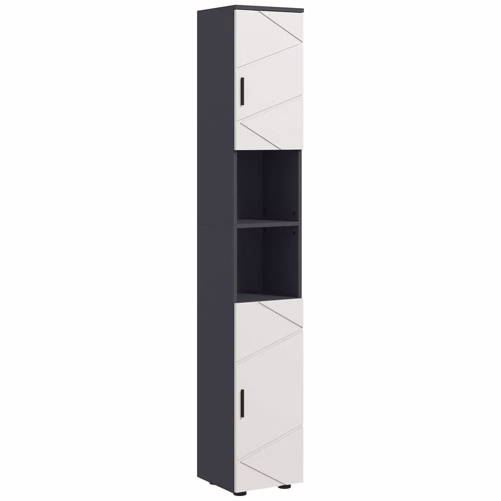 Wyld Haus Nomalo Tall Minimalist Freestanding Bathroom Storage Cabinet in Light Grey – 2