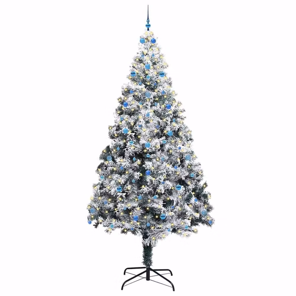 Berkfield Home White PVC Christmas Tree with 300 LEDs and Stand, Height: 300 cm – 3