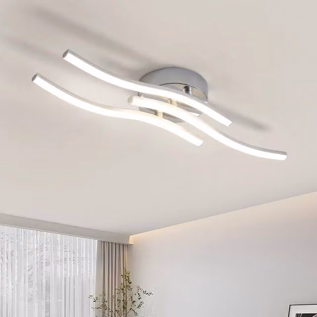 Goeco Modern LED Ceiling Light in Silver, 18 W, 4000 K