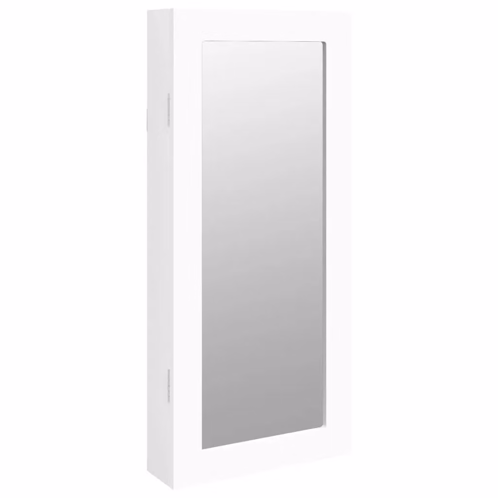 Berkfield Home Wall Mounted Mirror Jewellery Cabinet in White, W/D/H: 30 x 8.5 x 67 cm – 2