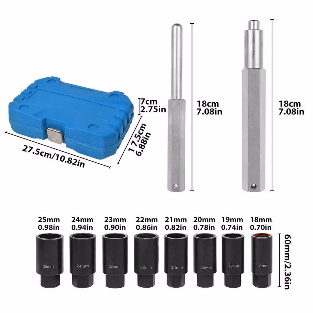NESTLUNE 10x Wheel Locking Nut Removal Tool Kit in Black – 2