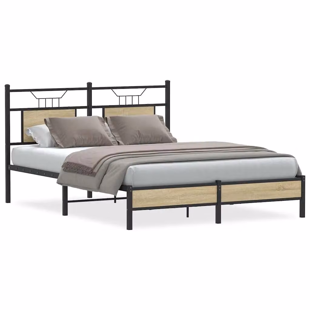 Berkfield Home King Size Bed Frame in Sonoma Oak Brown, W/D/H: 150 x 200 cm – 2