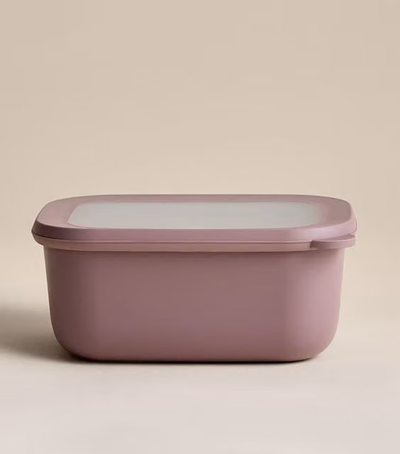 M&S Pink and Transparent Plastic Medium Storage Container with Snap Lid