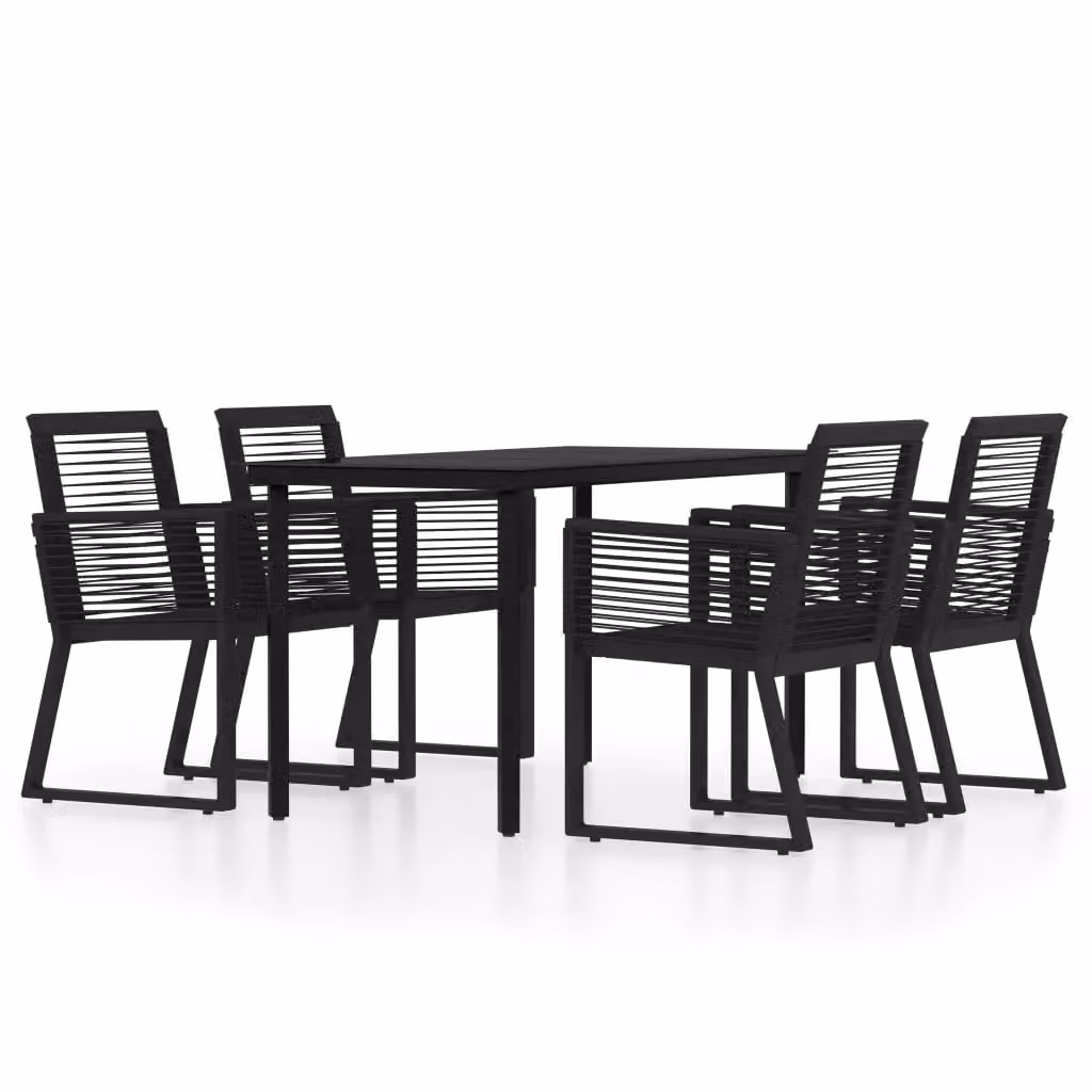 Berkfield Home 5 Piece Modern Garden Dining Set in Black – 2