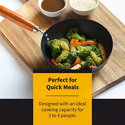 Ken Hom Classic Non-Stick Carbon Steel Wok in Black, Diameter: 31 cm – 5