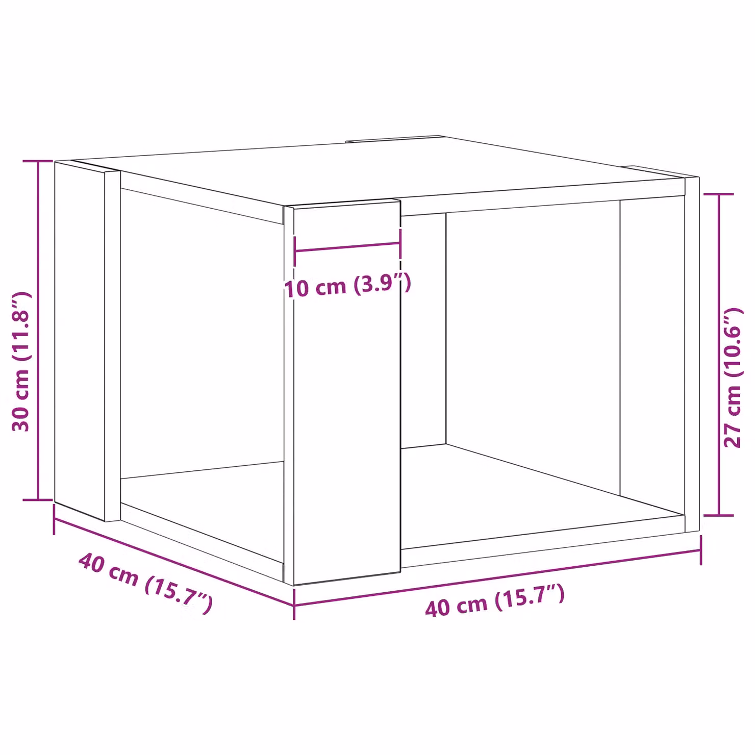 Berkfield Home Black Oak Coffee Table, W/D/H: 40 x 40 x 30 cm – 5