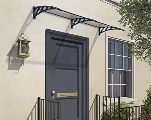 Palram Canopia Neo Twinwall Door Awning Canopy in Grey, W76 x H25 x L238 cm – 3