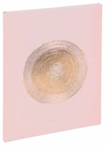 Exacompta Ellipse Faux Leather Hardcover Guest Book in Light Pink with Gold Details, W: 27 cm, H: 22 cm
