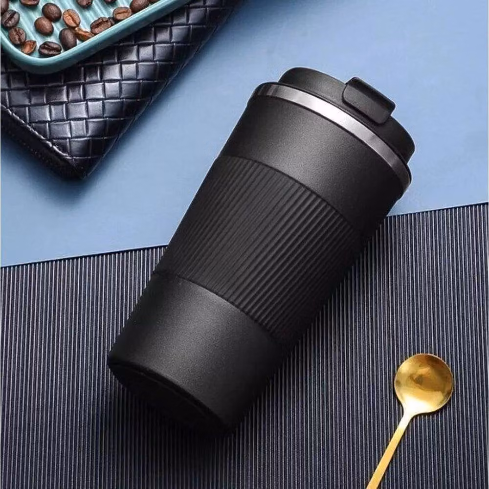 FLAVORA Stainless Steel Thermos Mug with Lid in Black – 4
