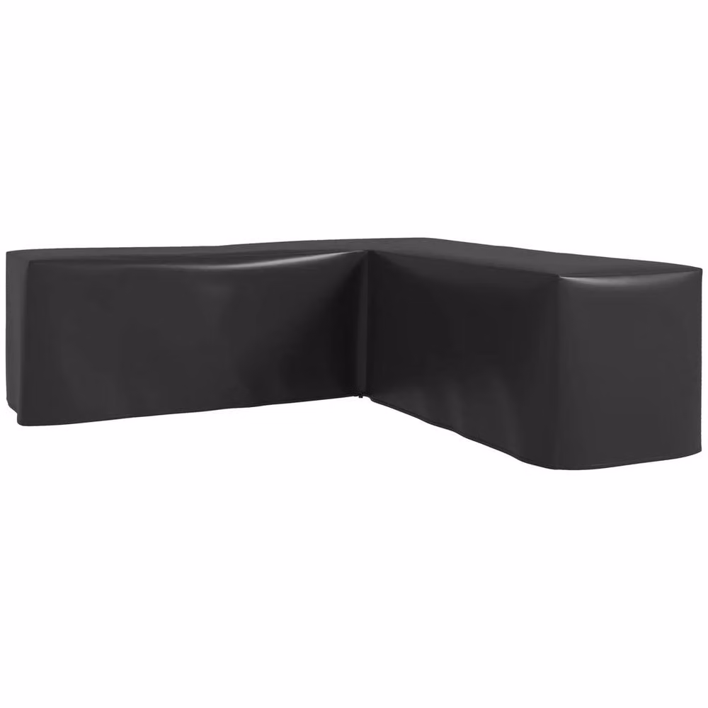 NESTLUNE Waterproof L-Shaped Rattan Corner Sofa Cover in Black – 4