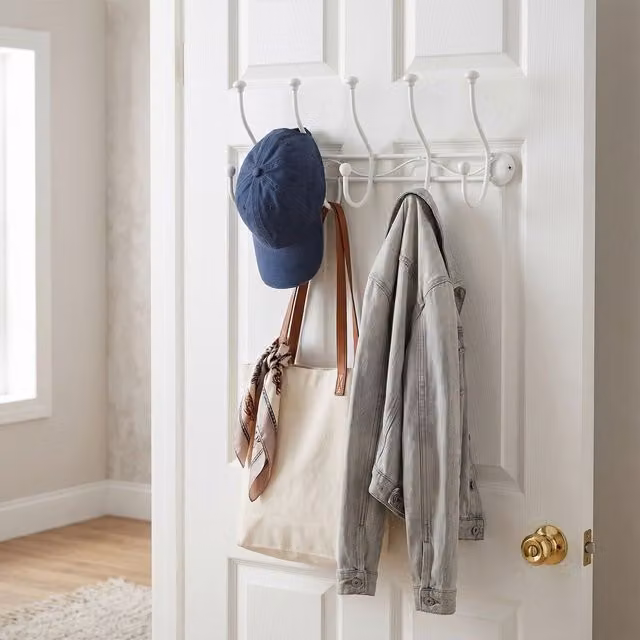 Orsina Chic Wall Mounted 10 Hook Hanger in Beige and White – 2