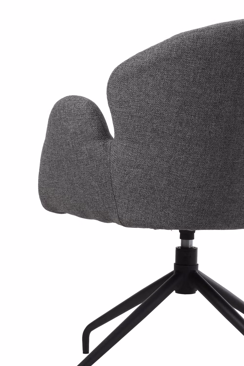 H&O Direct Modern Grey Fabric Swivel Lounge Chair with Armrests – 3