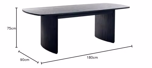 Julian Bowen Louis Black Ash Extendable Rectangular Dining Table W: 180 cm, D: 90 cm – 2