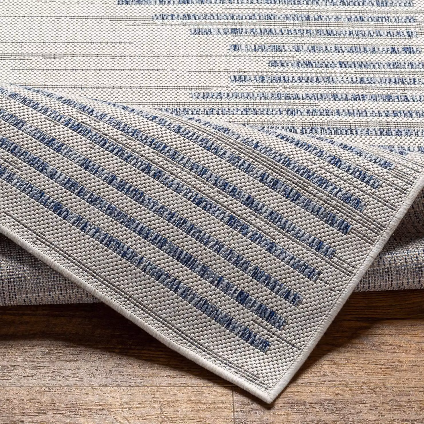 Livabliss Tuareg-Global Beige Ivory Blue Graphic In- & Outdoor Rug in Dark Blue, W: 160 cm, L: 215 cm – 2