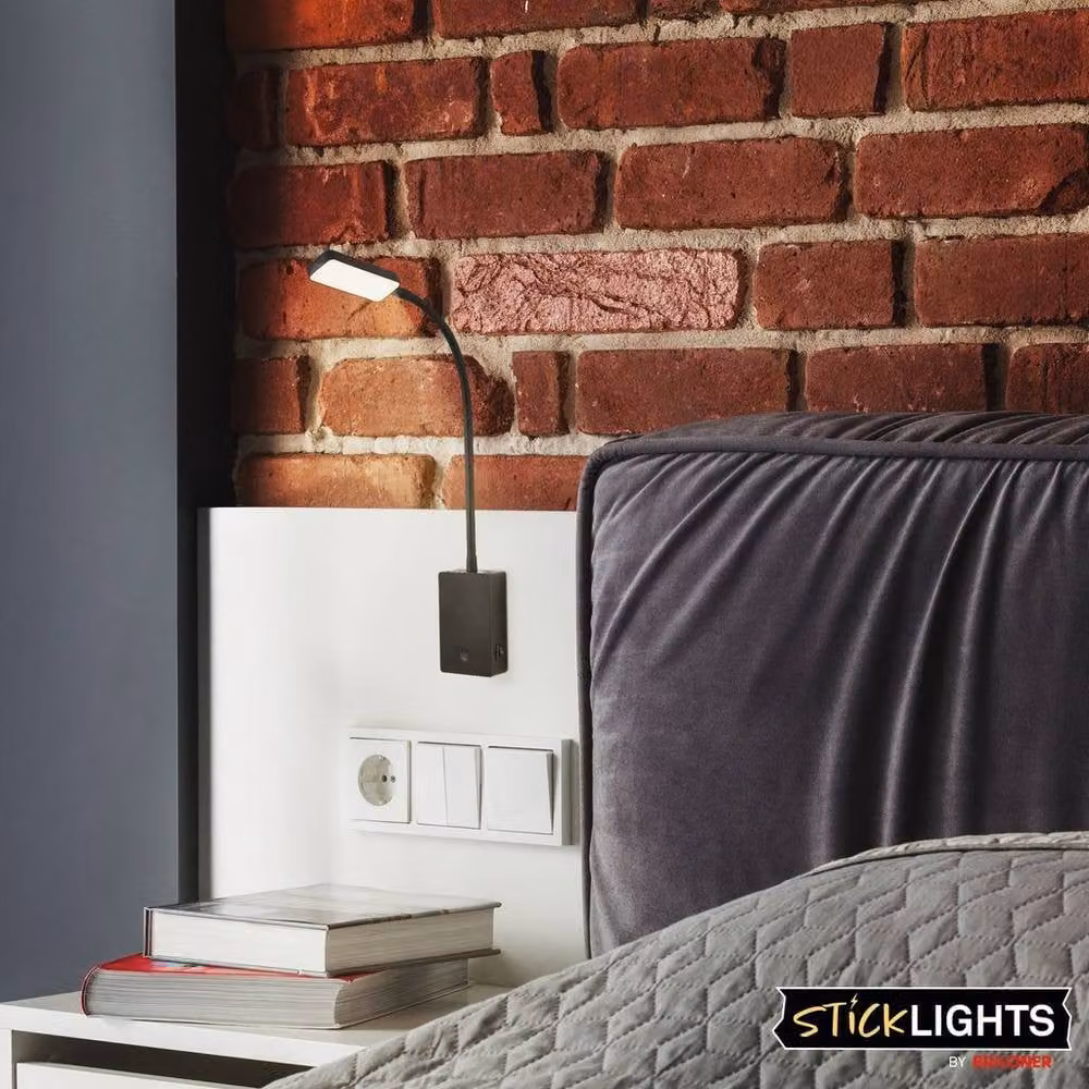 Briloner Sticklights Rechargeable LED Wall Light, Black, W/D/H: 50 x 6 x 3 cm – 7