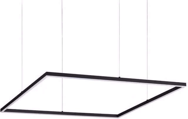 Netlighting Oracle Decorative Square Integrated LED Pendant Light, Black, 51W, 3000K Warm White – 1