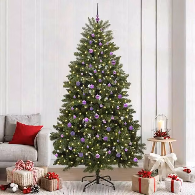 Berkfield Home Artificial Green Christmas Tree with Stand, Height: 240 cm, PVC and Metal – 1