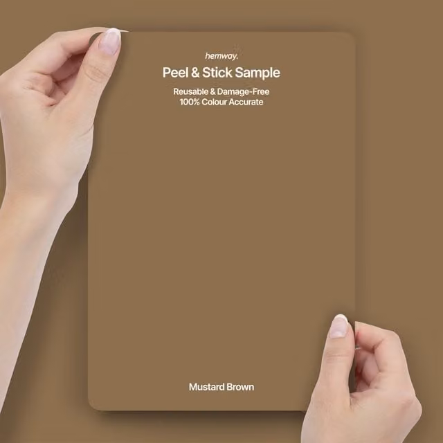 Hemway Interior Paint Sample Peel and Stick Swatch in Mustard Brown