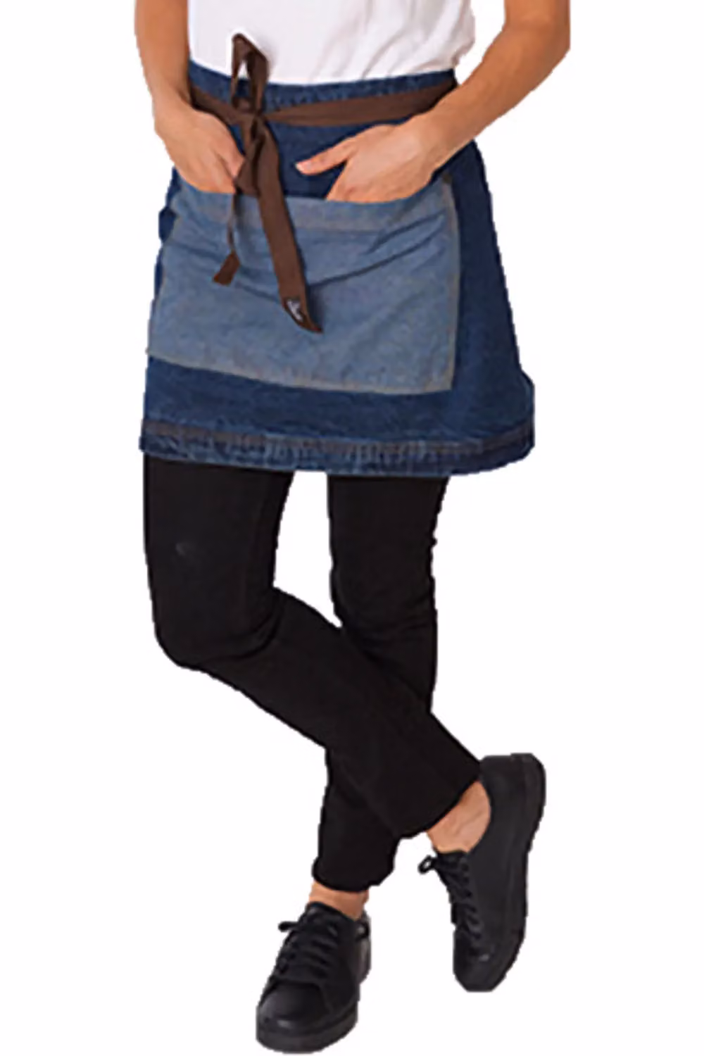 Dennys Washed Denim Contrast Waist Apron in Blue, Brown or Yellow – 2