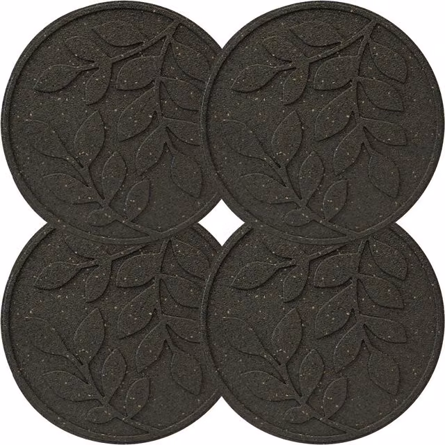 Garden Gear Reversible Eco-Friendly Rubber Stepping Stone Leaves in Grey, Brown and Black