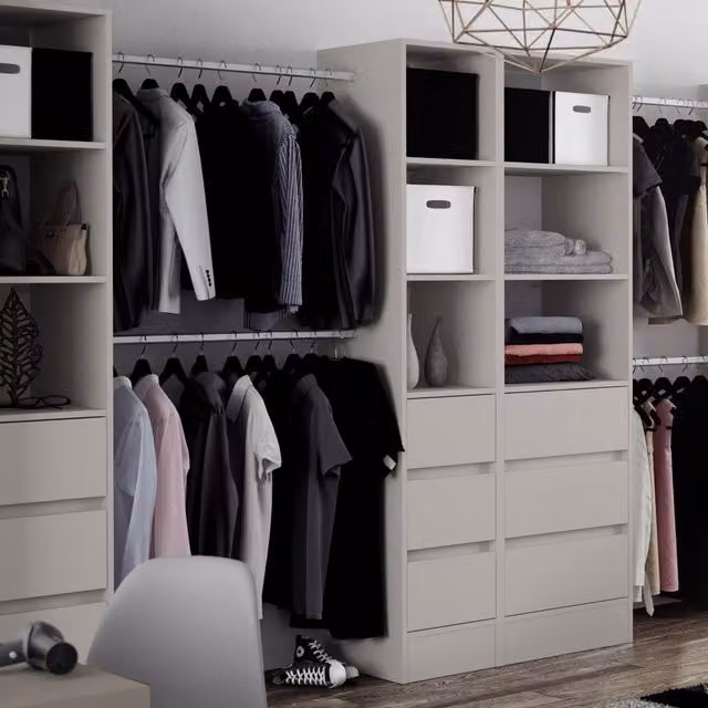 Spacepro 3 Drawer Tower Unit in Matt Dove Grey, Width: 45 cm