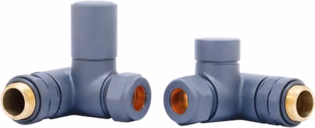 Lux Heat Matt Anthracite Grey Dual-Fuel Corner Round Manual Valve Set
