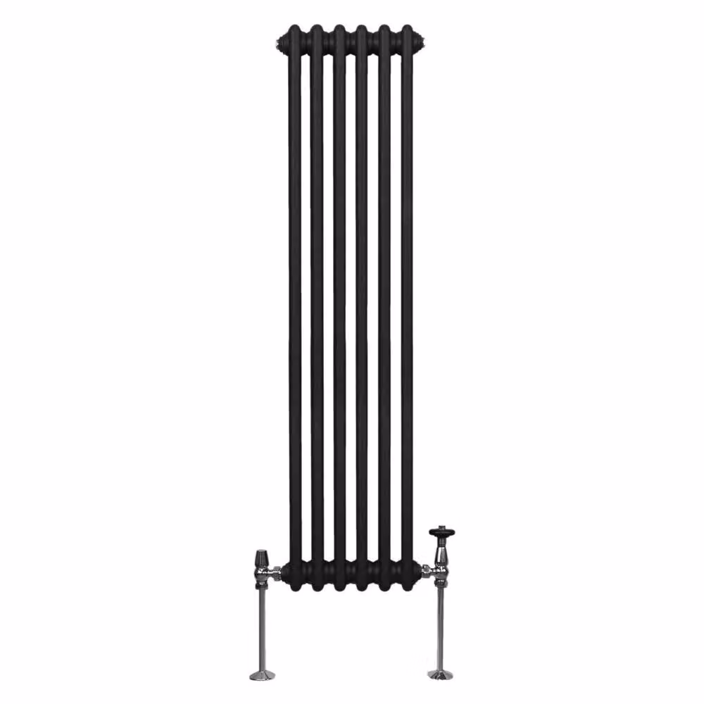 Monstershop Traditional 3 Column Steel Radiator, Black, H 150 cm x W 29.2 cm x D 10 cm – 2