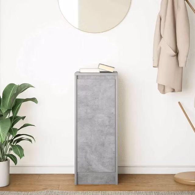 Berkfield Home Sideboard in Concrete Grey, W/D/H: 29.5 x 34 x 76 cm – 1