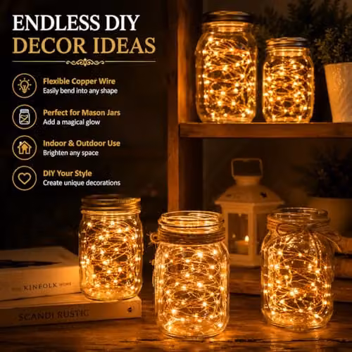 Shatchi 40 LED Warm White Battery Operated Fairy String Lights with 4m Copper Wire – 4