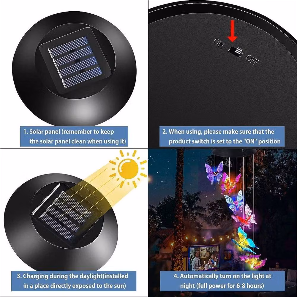 SPETLEK Solar Powered Multicolour LED Wind Chimes for Garden Decor – 3