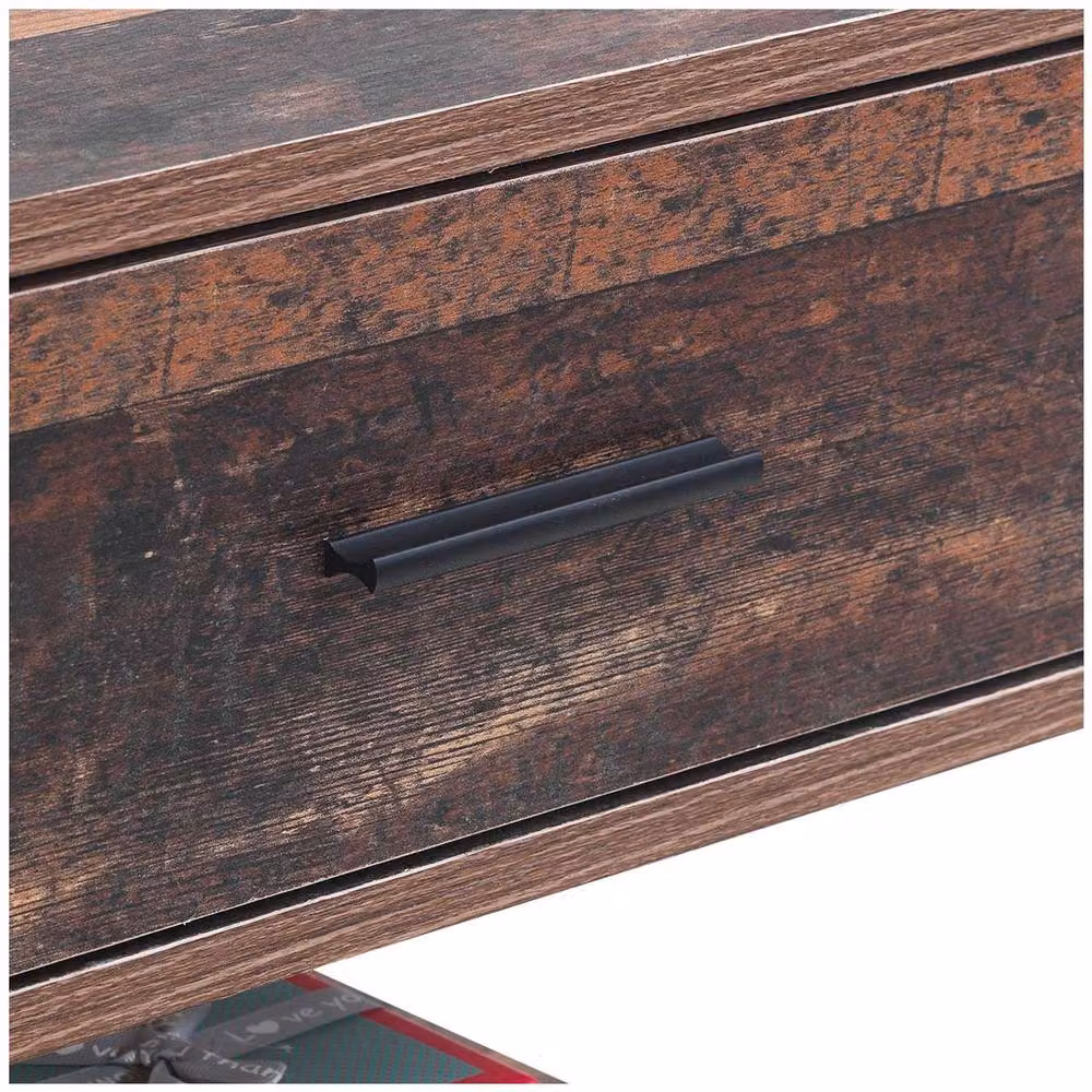 Timber Art Design Abbey Bedside Cabinet in Rustic Brown with 1 Drawer – 4