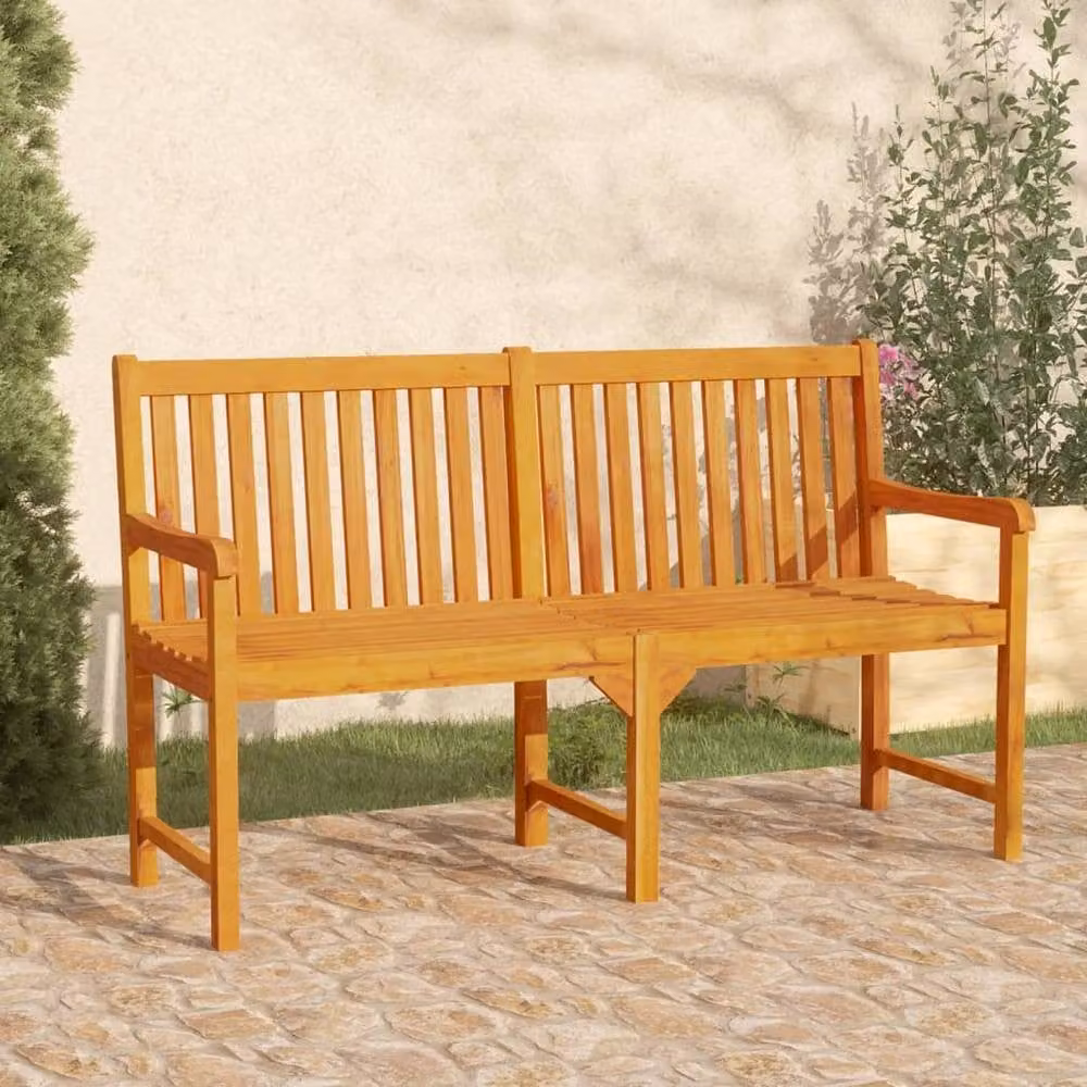 Berkfield Home Classic Garden Bench in Brown Solid Oiled Acacia Wood, Width: 150 cm – 2