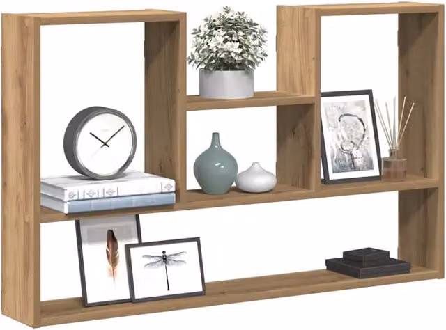 Berkfield Home Artisan Oak Wall Shelf in Brown, W: 99 cm, D: 15 cm, H: 60 cm