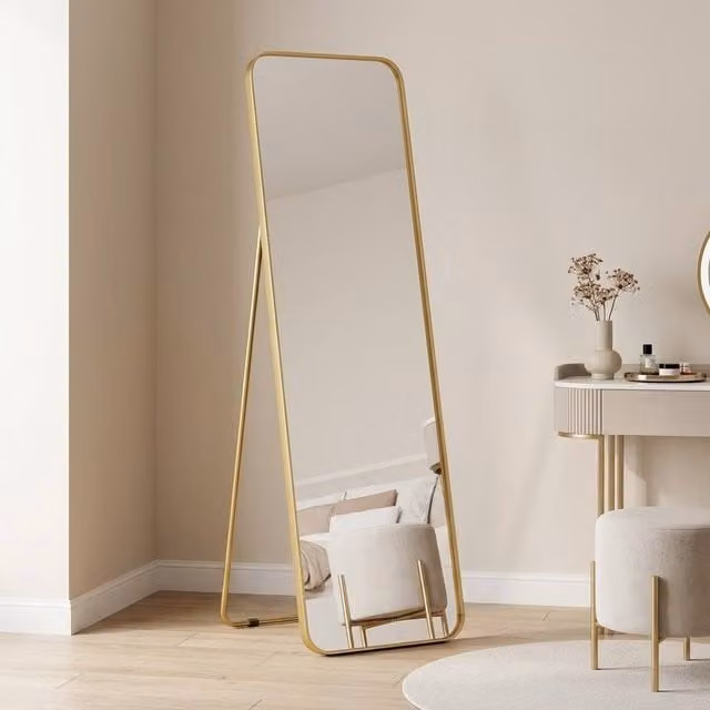 STILVORA Full Length Free Standing Rectangular Mirror in Gold, H 160 cm x W 40 cm – 1