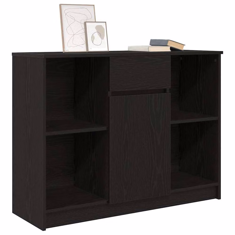 Berkfield Home Modern Sideboard with Drawer in Black Oak, W/D/H: 101 x 35 x 76 cm – 3