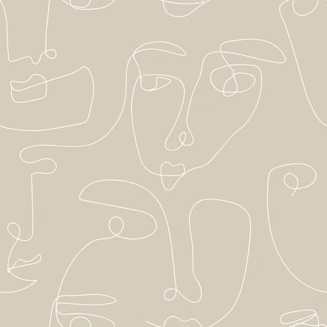 I Love Wallpaper Pablo Abstract Minimalist Wallpaper in Sand, White and Beige