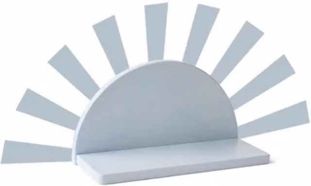 Kids Concept Circle Wall Mounted Shelf for Children, Light Blue