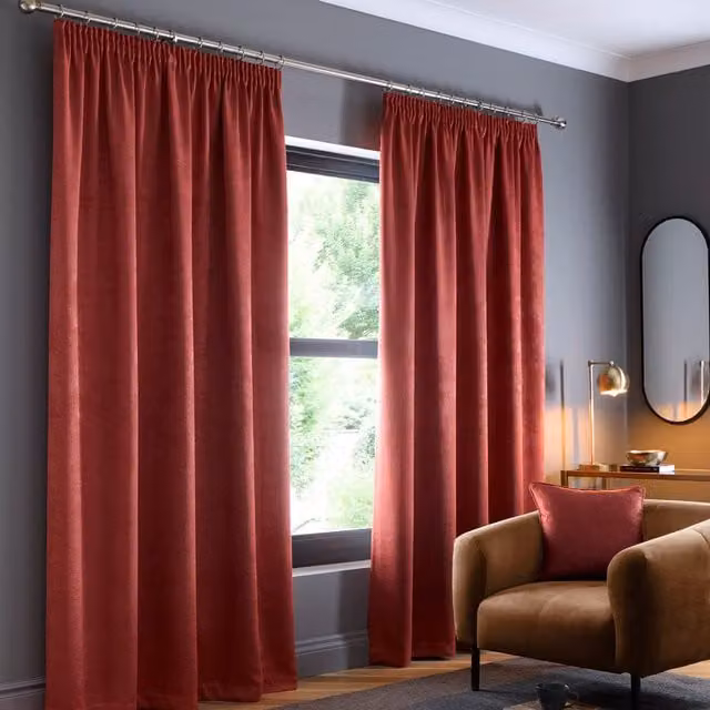 Fusion Galaxy Dimout Ready Made Thermal Insulating Curtains in Terracotta
