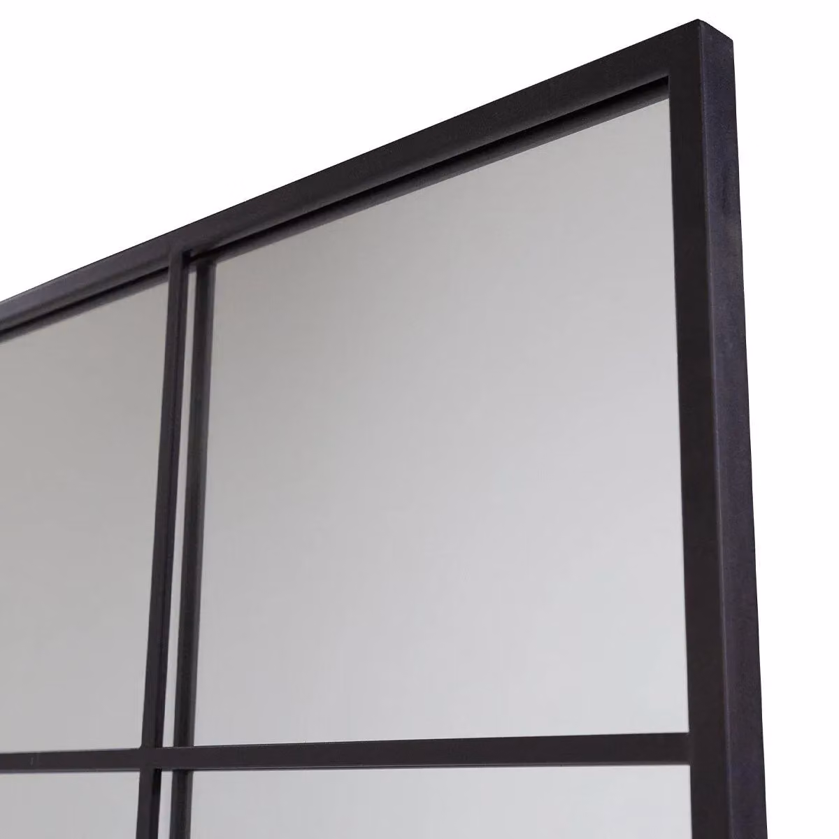 Charles Bentley Large Industrial Window Mirror in Black, W: 80 cm, H: 120 cm, D: 2.5 cm – 3