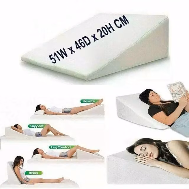 SPETLEK White Memory Foam Wedge Pillow for Babies, Cot Size