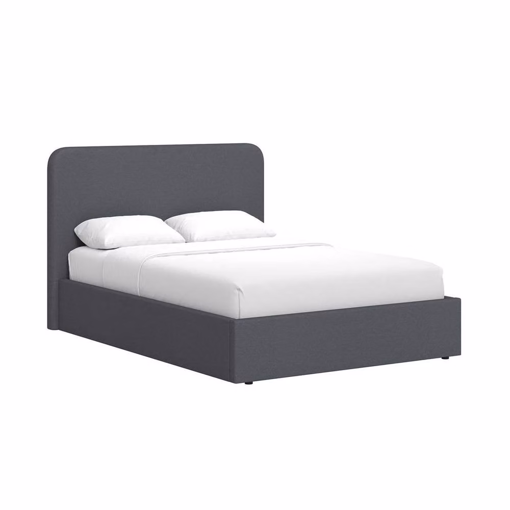 FWStyle Grey Linen Upholstered King Size Ottoman Lift Up Storage Bedframe – 2