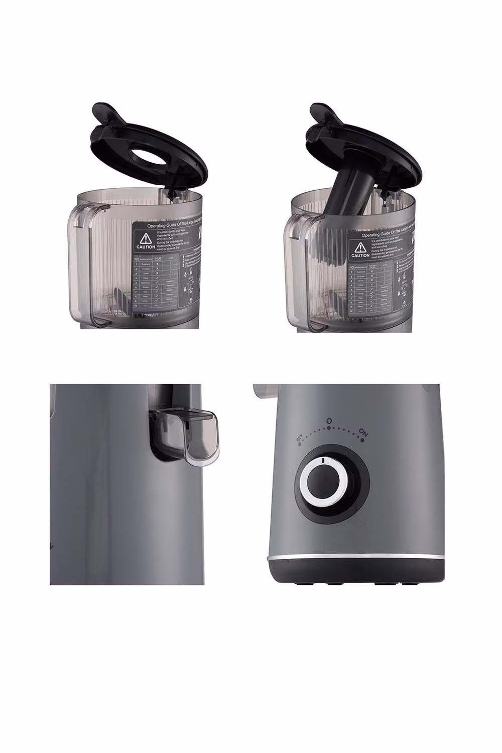 ExtraStar 300W Slow Masticating Cold Press Juicer with Lid, Grey – 4