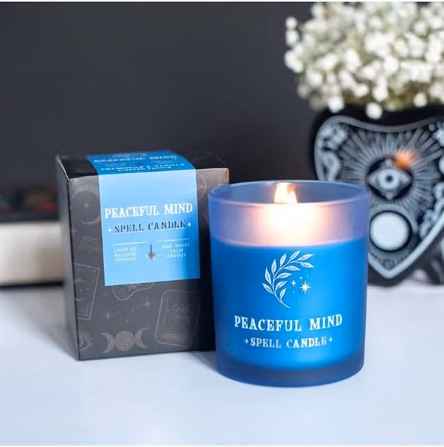 KDMD Peaceful Mind Chamomile and Vanilla Scented Pillar Candle, Blue – 1
