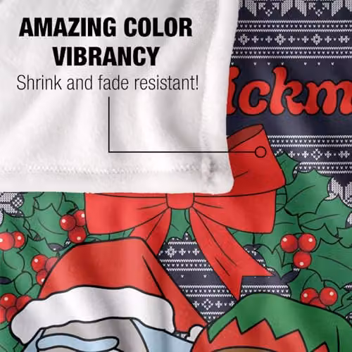 LOGOVISION Rick and Morty Merry Rickmas Ugly Christmas Sweater Super Soft Fleece Throw Blanket, Multicolour, W/D/H: 91 x 147 cm – 3