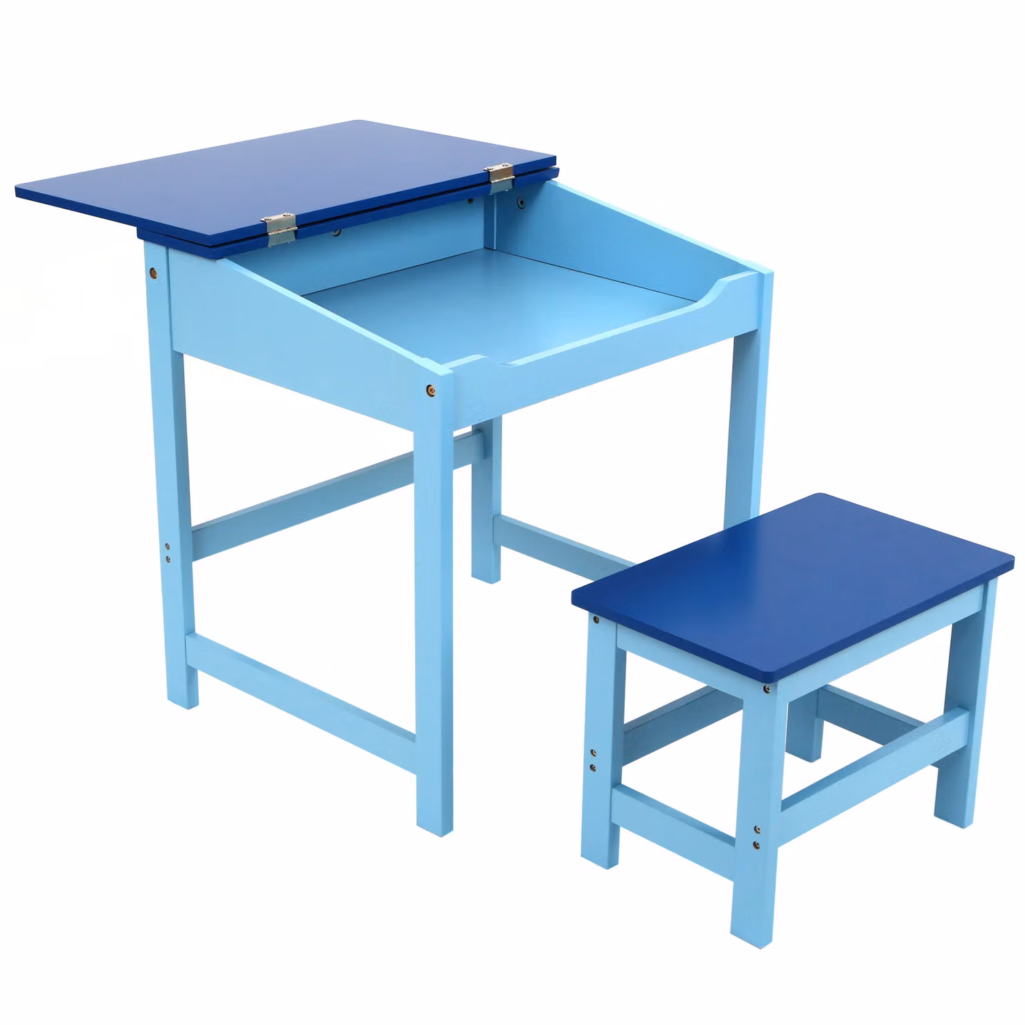 Orsina Children's Desk and Stool Set with Tilting Top in Blue – 2