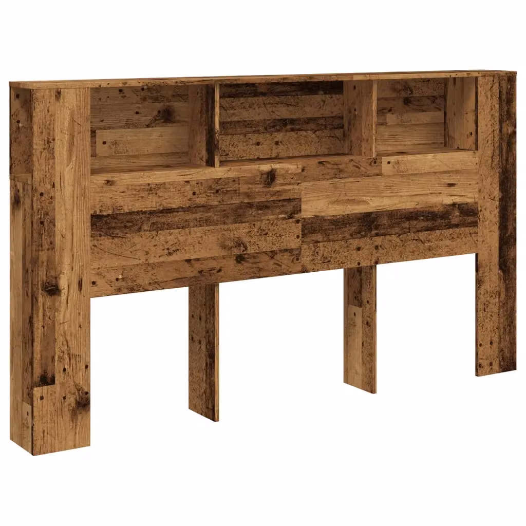 Berkfield Home Headboard Cabinet in Brown Old Wood, W: 180 cm, D: 18.5 cm, H: 102.5 cm – 2
