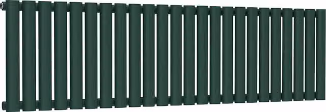 Lux Heat Oval Horizontal Steel Radiator in Green, W: 144 cm, H: 40 cm