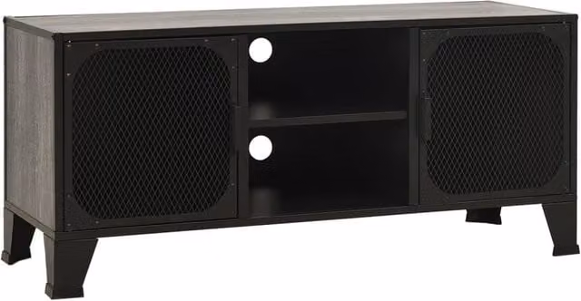 Berkfield Home Industrial Grey TV Cabinet in Metal and MDF, W/D/H: 105 x 36 x 47 cm